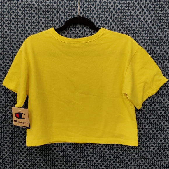 Champion - Bright yellow reverse weave heavyweight crop top. New. Size- XS - Picture 7 of 7